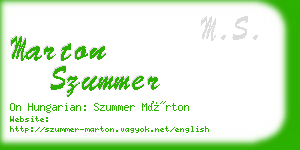 marton szummer business card